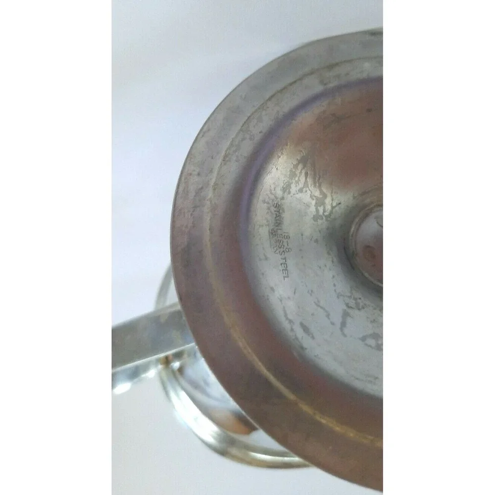 Vintage 18-8 Stainless Steel Gravy Boat Japan Footed Sauce Server Gadroon Base
